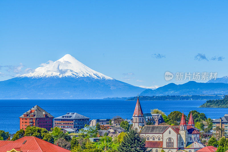 Osorno火山和Llanquihue湖，Parque Nacional Vicente psamrez Rosales，湖区，Puerto Varas，智利